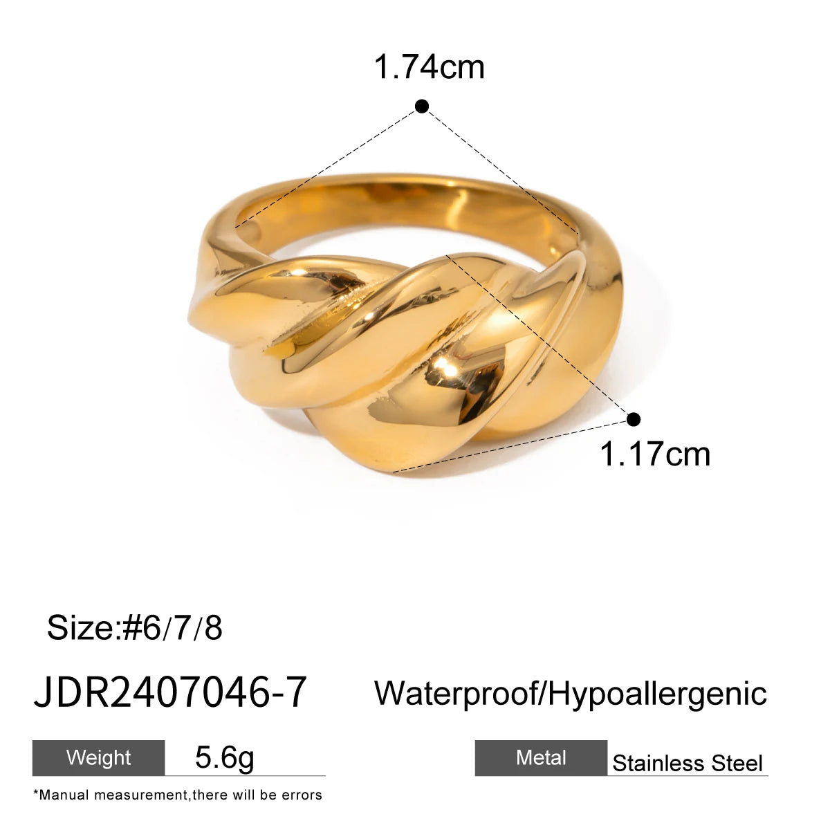 Uworld Minimalist 316L Stainless Steel INS Ring High Quality Waterproof Charm Metal Gold Silver Color Fashion Finger Jewelry LUNARITY GARAGE JDR2407046-7