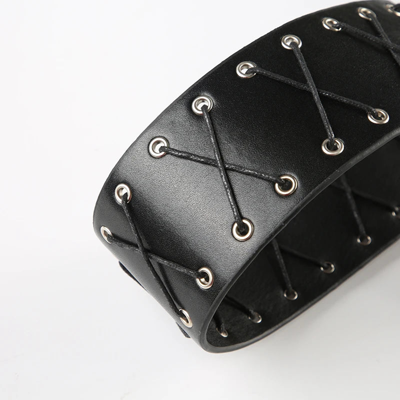 Vintage Bandage Tassel PU Belt – Y2K Hollow Out Decorative Waistband belt LUNARITY GARAGE