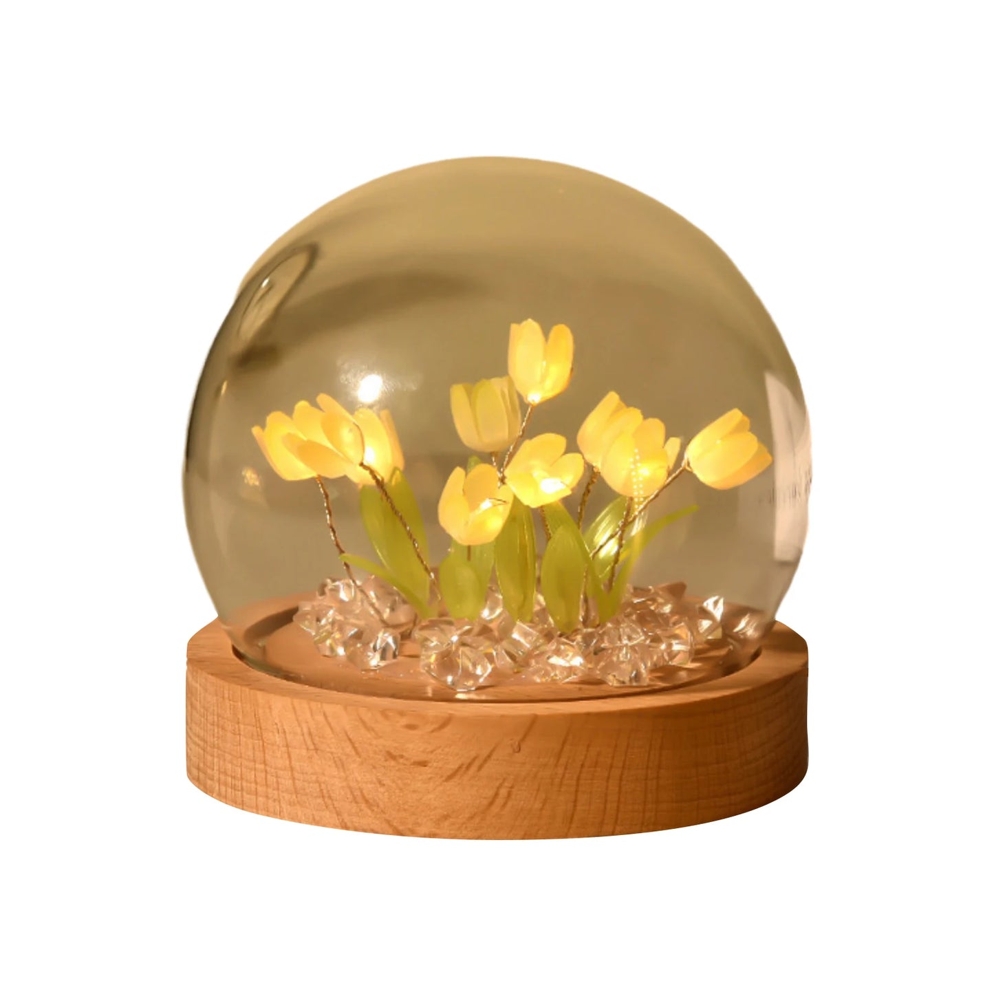 DIY Handmade Artificial Tulip LED Night Light – Bedside Table Lamp for Bedroom Decor, Christmas & Birthday Gifts home decor LUNARITY GARAGE Yellow DIY materials