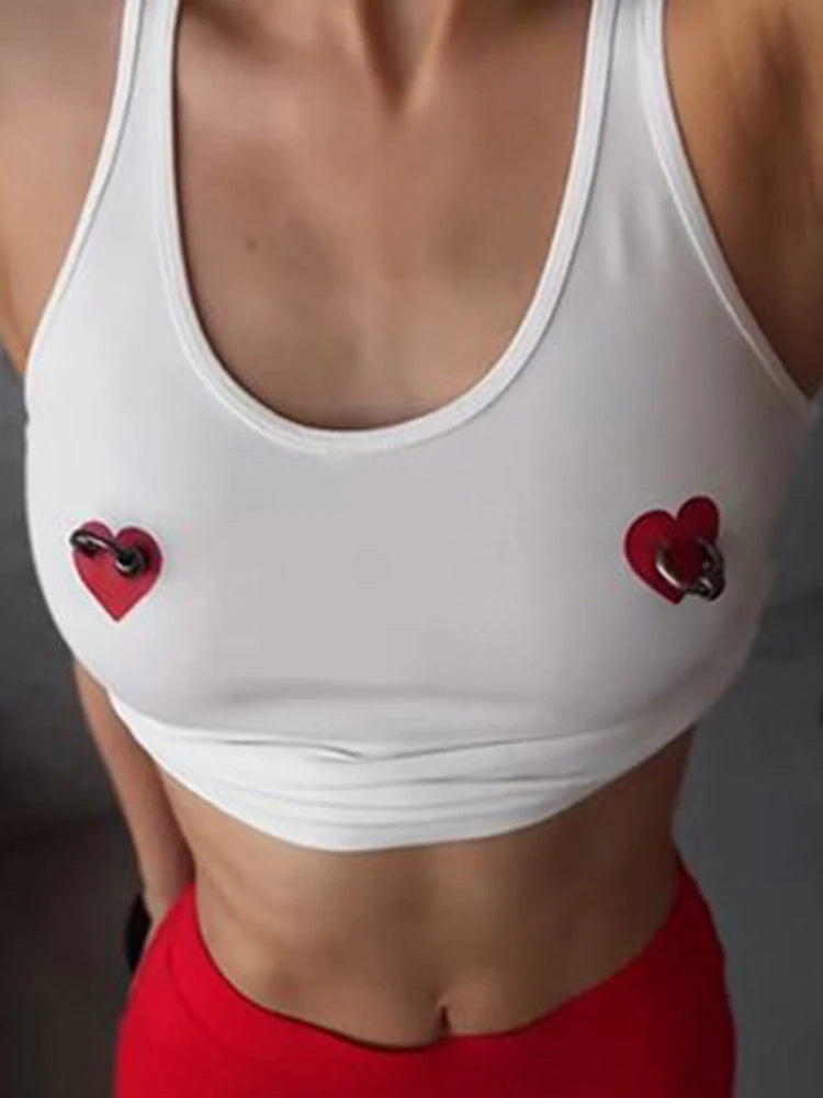 Heart Embroidered Crop Tank – Playful & Chic Summer Staple Tank top LUNARITY GARAGE