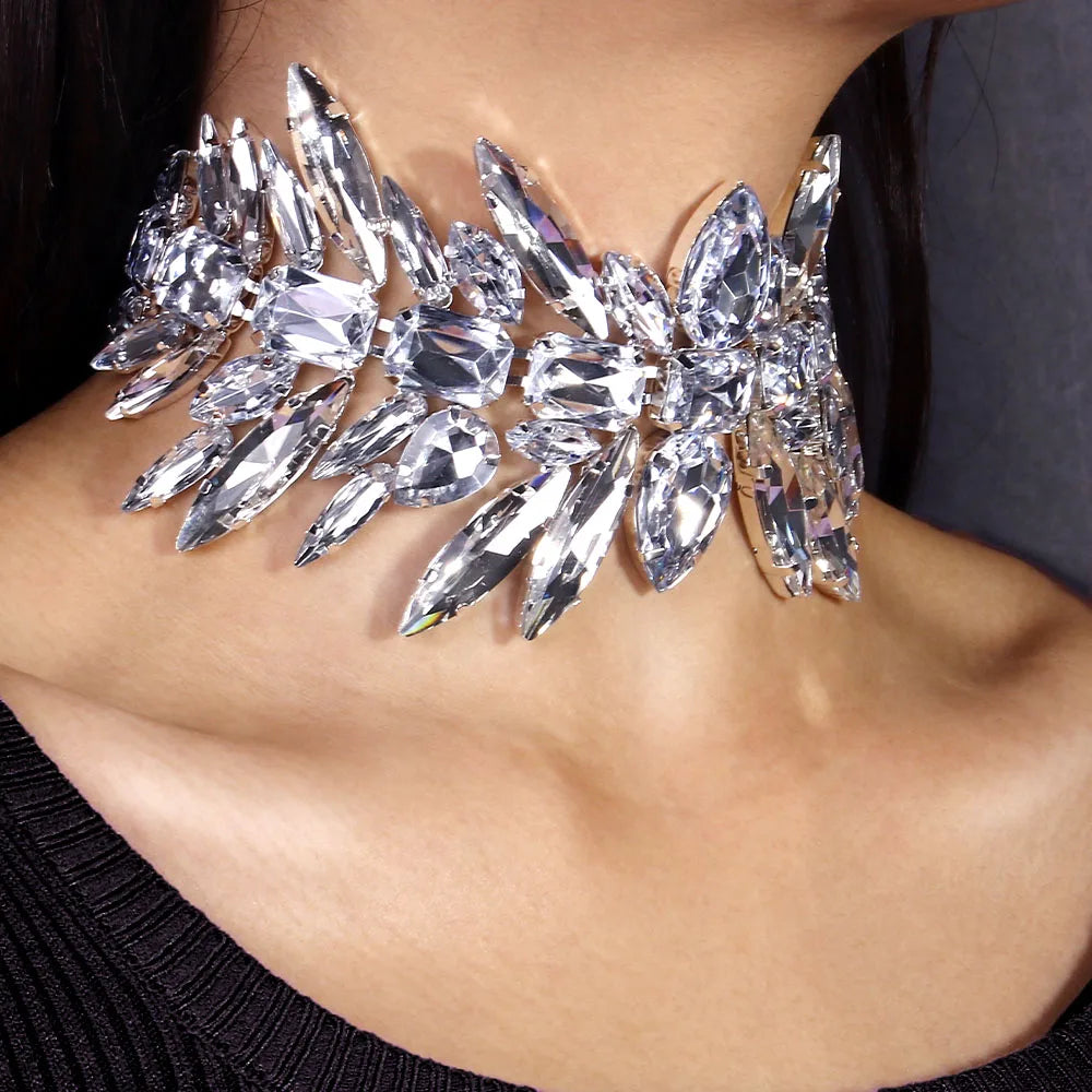 Vintage Geometric Crystal Choker Necklace Necklace Lunarity Garage