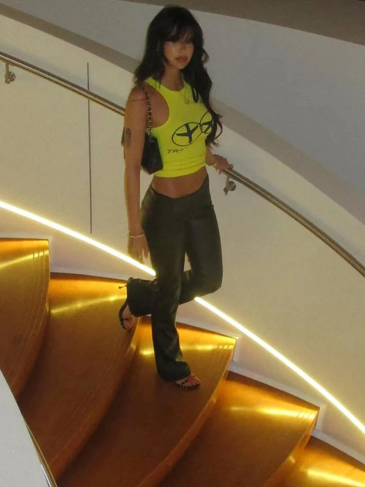 Y2K Trans Atlantic Crop Tank – Bold & Trendy Summer Essential Tank top LUNARITY GARAGE