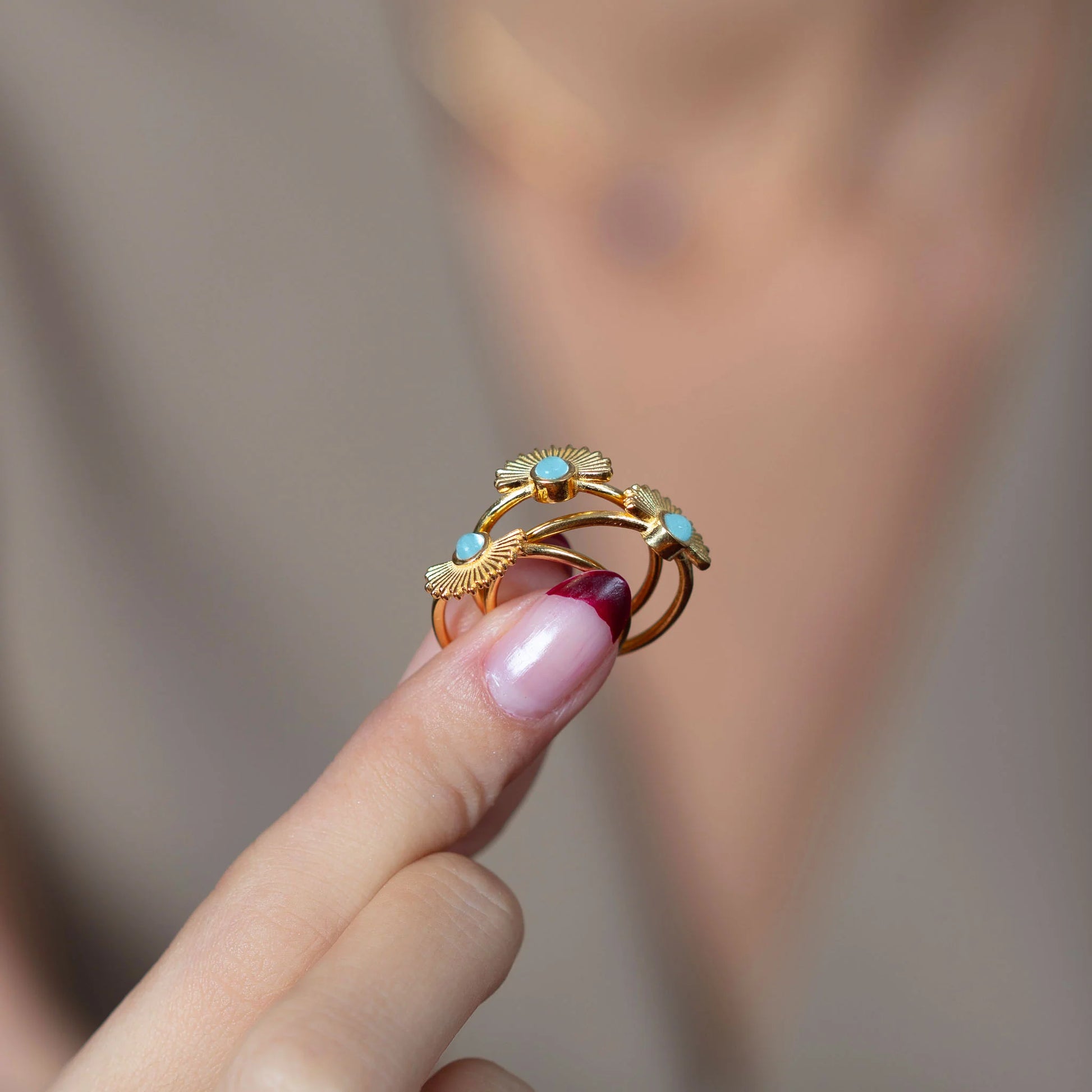 Larimar Sun Beam Ring ring LUNARITY GARAGE