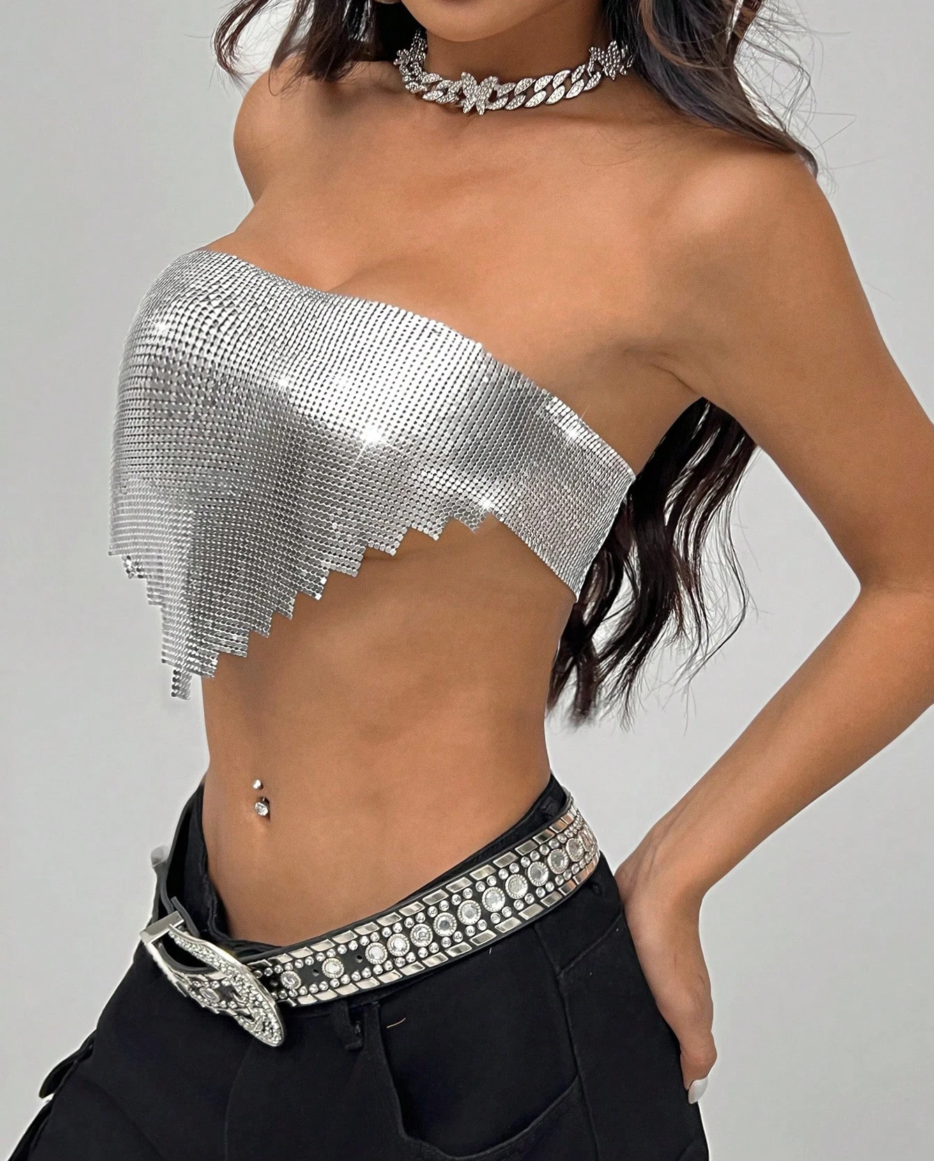 Chic Metal Sequins Party Tank Top crop top LUNARITY GARAGE