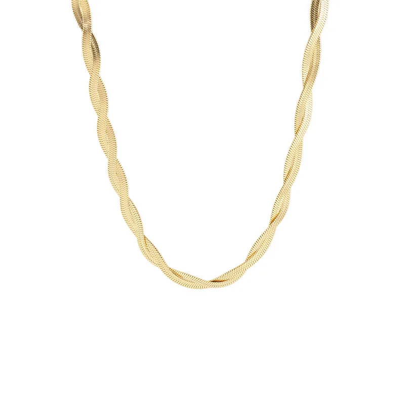Golden Herringbone Braided Necklace & Bracelet Set set LUNARITY GARAGE
