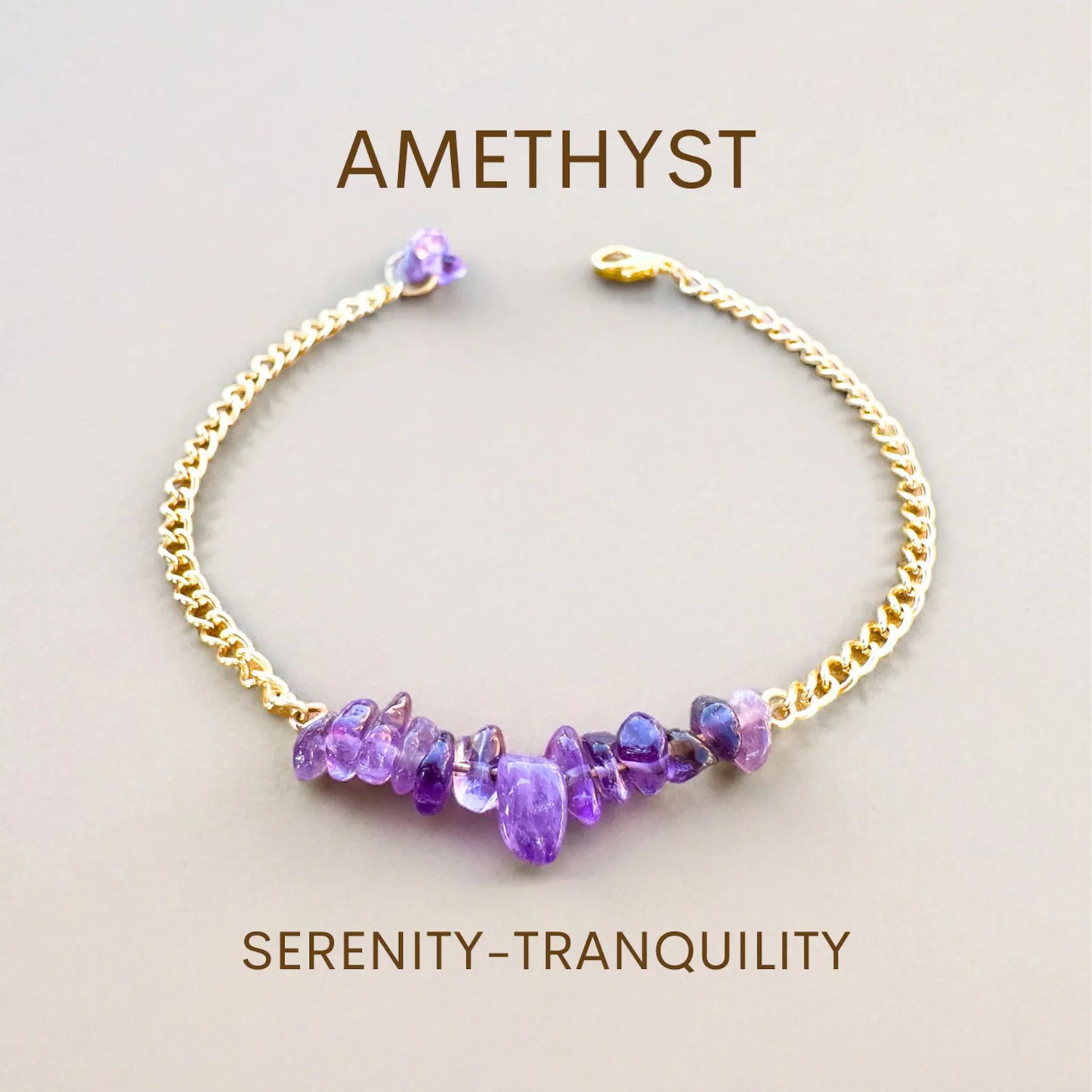 Handmade Amethyst Bracelet gemstone bracelet LUNARITY GARAGE Gold Bold