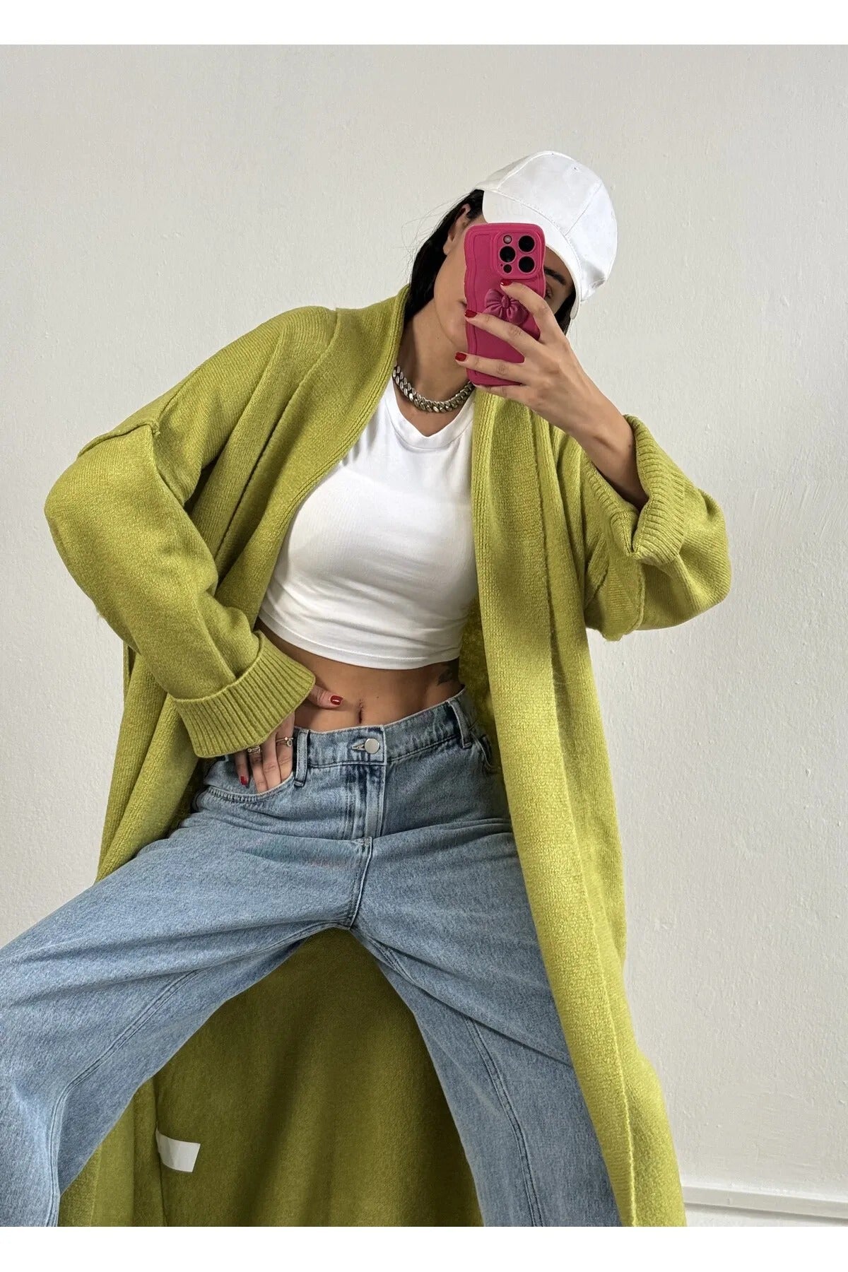 Oversized Gray Cardigan cardigan LunarityGarage Oil-Green Standard