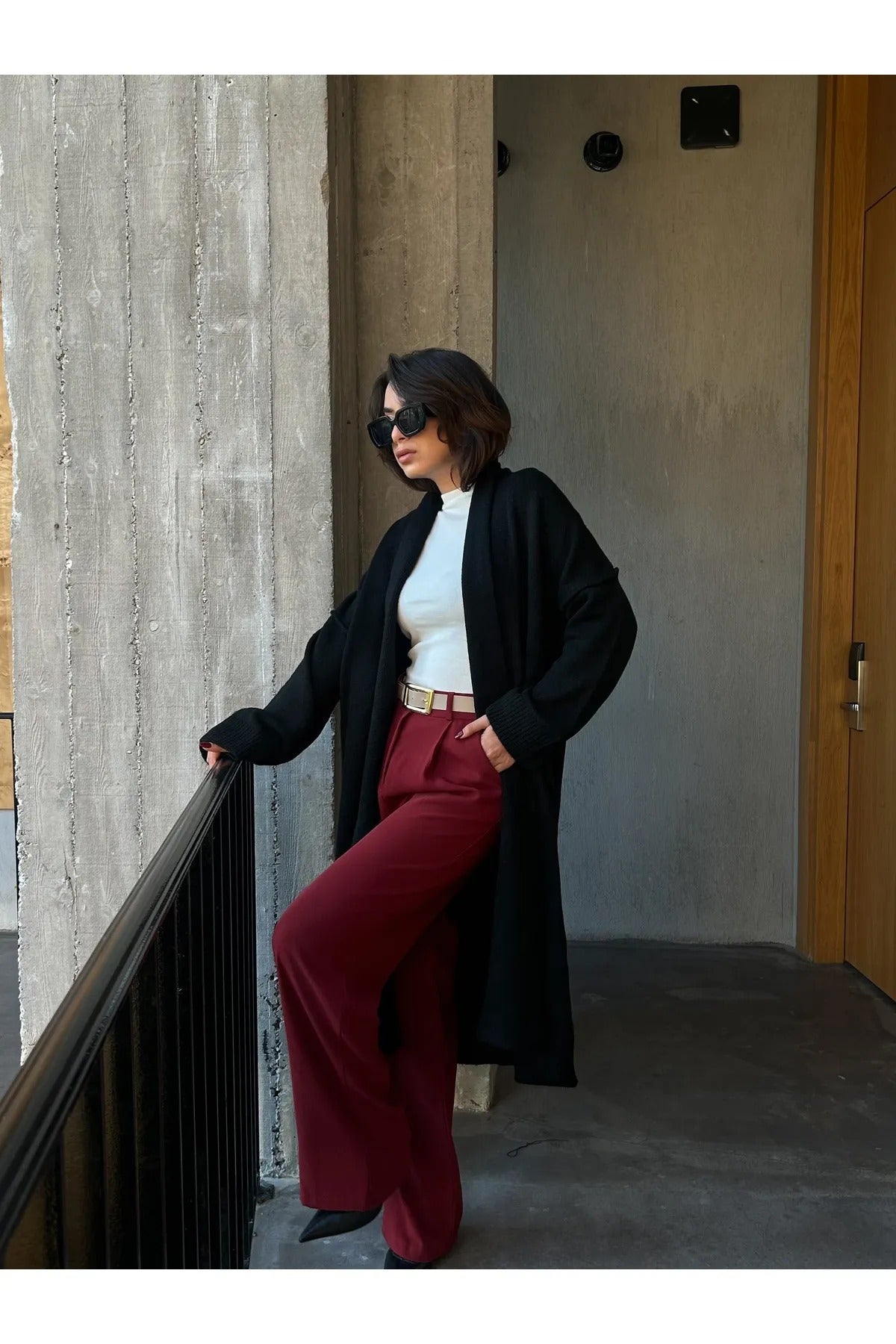 Oversized Gray Cardigan cardigan LunarityGarage Black Standard