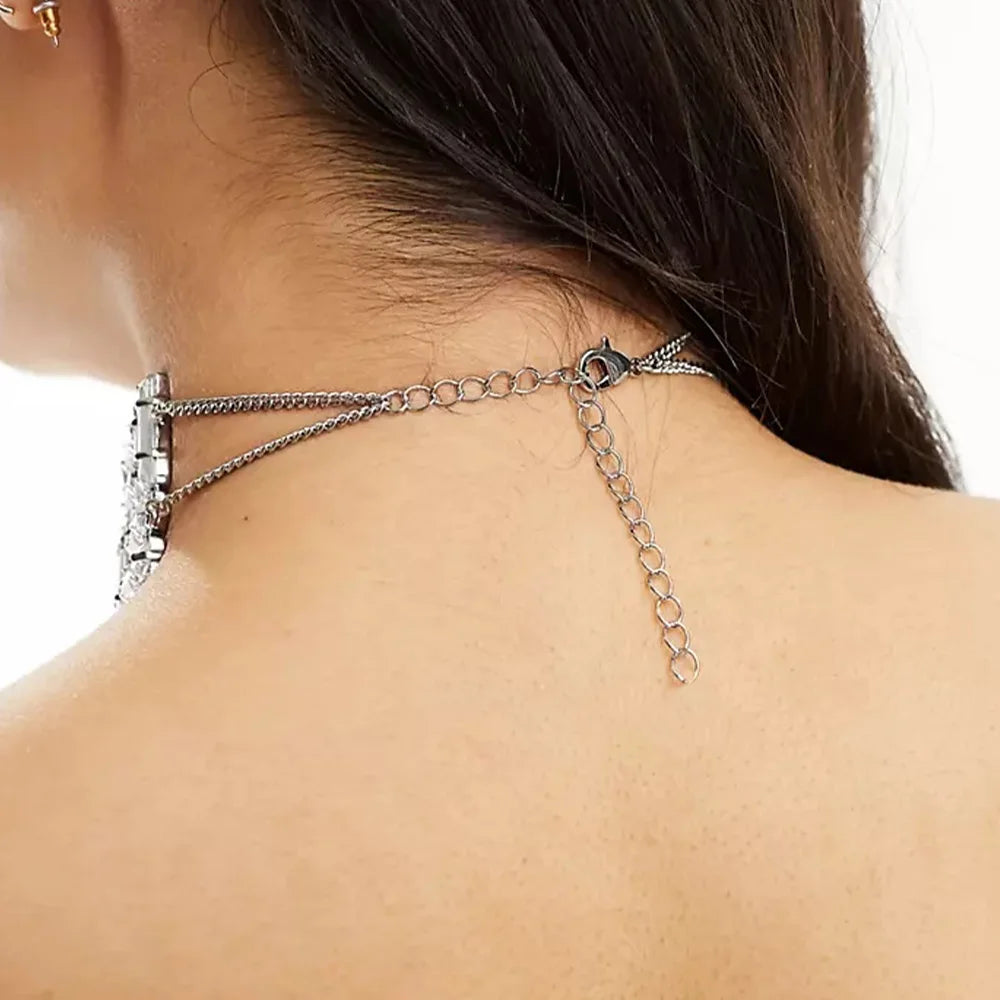 Luxury Square Crystal Baguette Choker Necklace Necklace Lunarity Garage