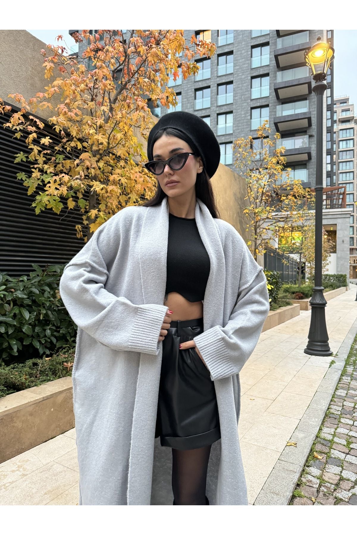 Oversized Gray Cardigan cardigan LunarityGarage