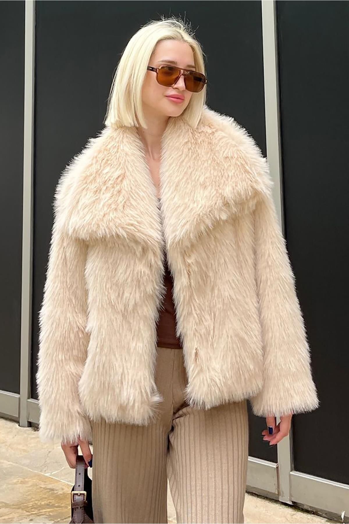 Women's Smoked Textured Faux Fur Coat coat LunarityGarage
