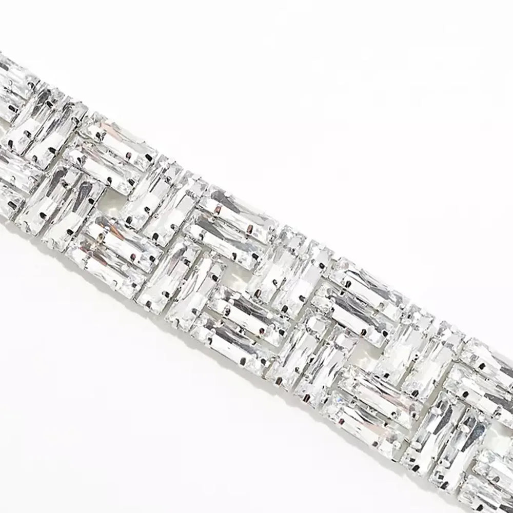 Luxury Square Crystal Baguette Choker Necklace Necklace Lunarity Garage