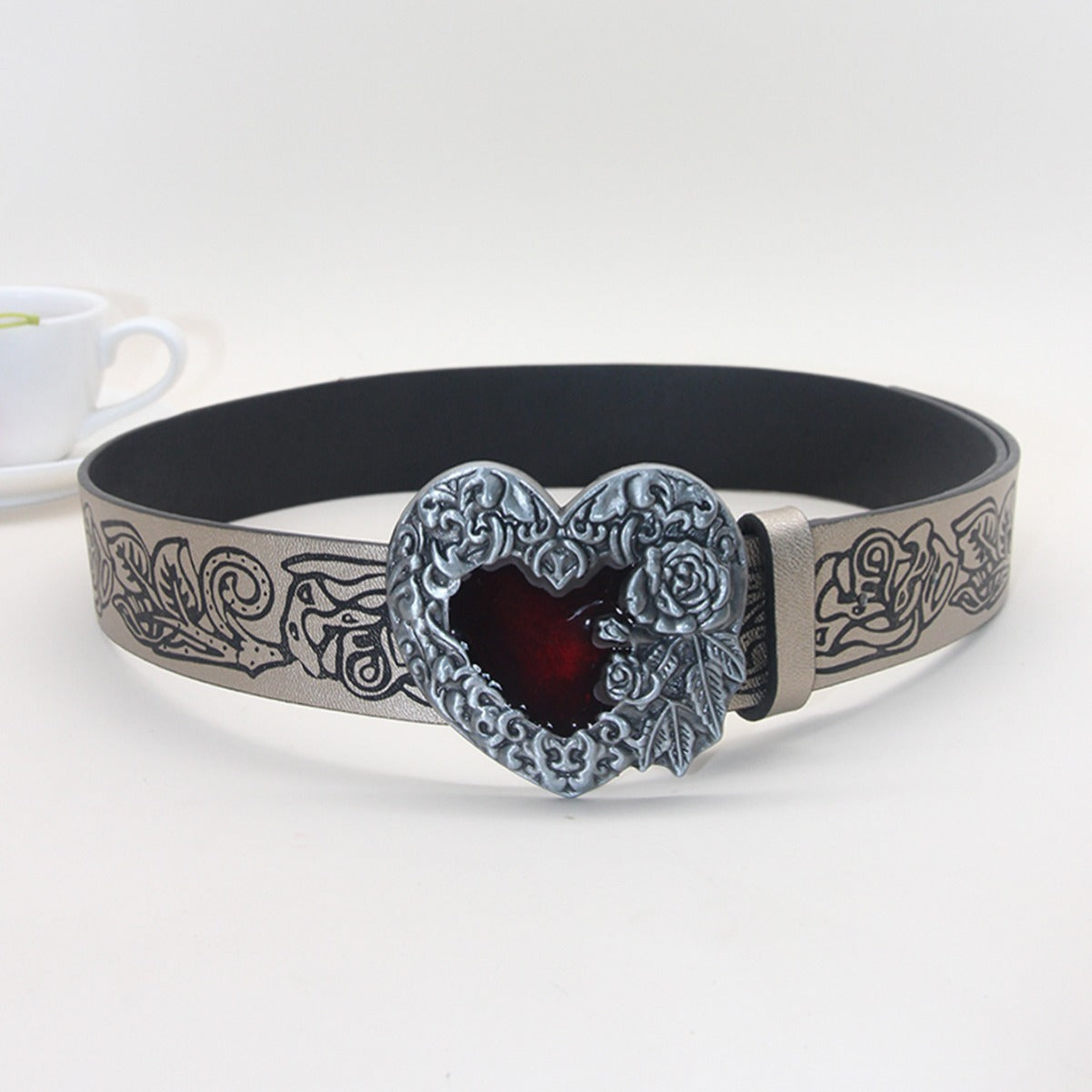 Vintage Punk Style Retro Embossing Love Belt Y2K belt LUNARITY GARAGE