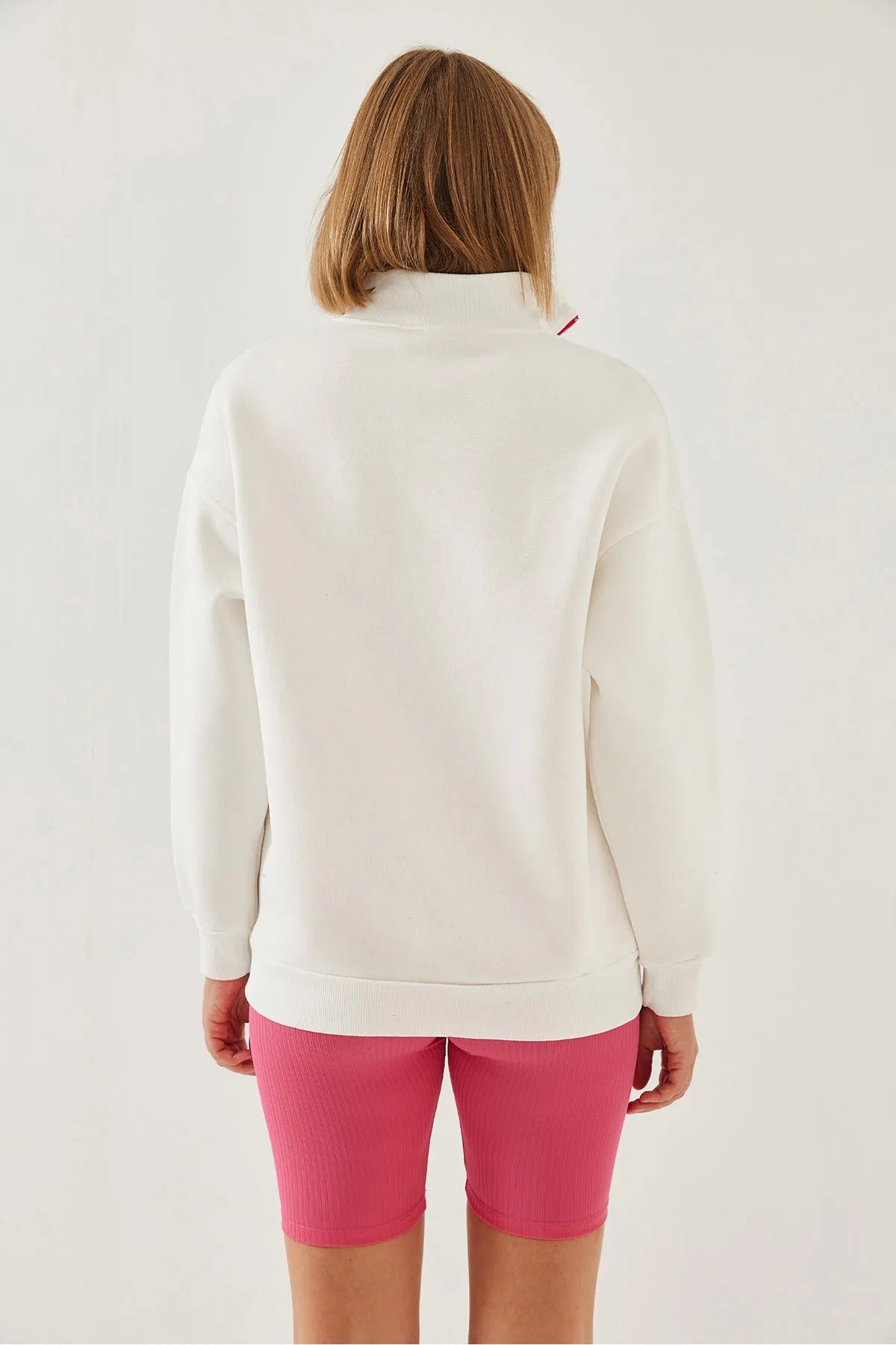 High-Neck Zip-Up Fleece-Lined Oversized Sweatshirt sweatshirt LUNARITY GARAGE