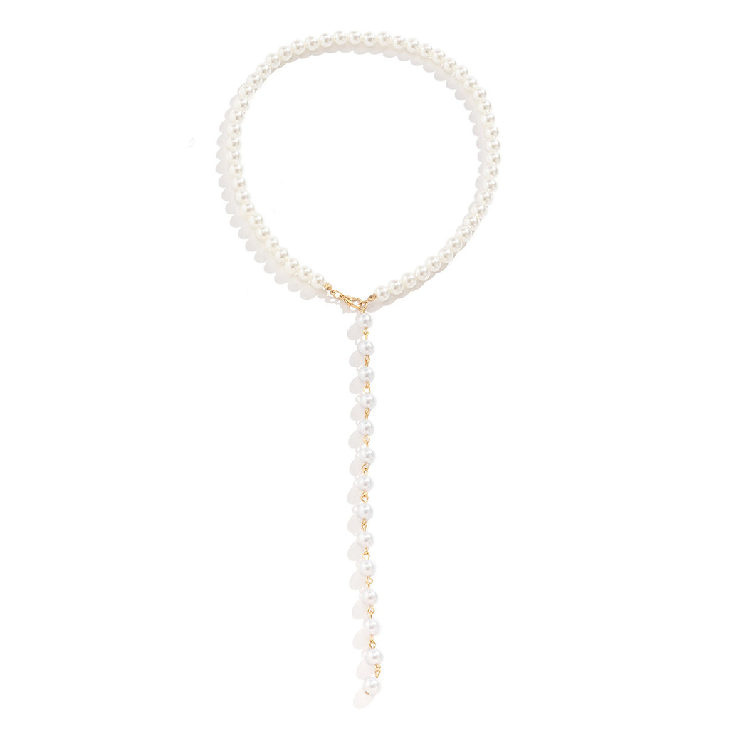Retro Round Beads Chain Beaded Simple Tassel Long Necklace necklaces LUNARITY GARAGE   