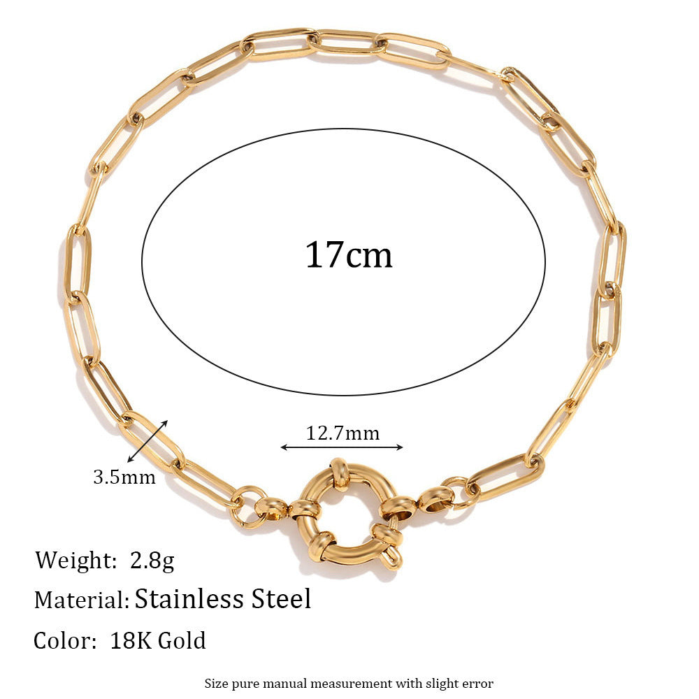 European and American Simple Blade Chain Bracelet Body Jewelery LUNARITY GARAGE Clip Chain Gold