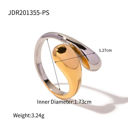 18K Gold and Silver Water Drops Twist Ring ring LUNARITY GARAGE   