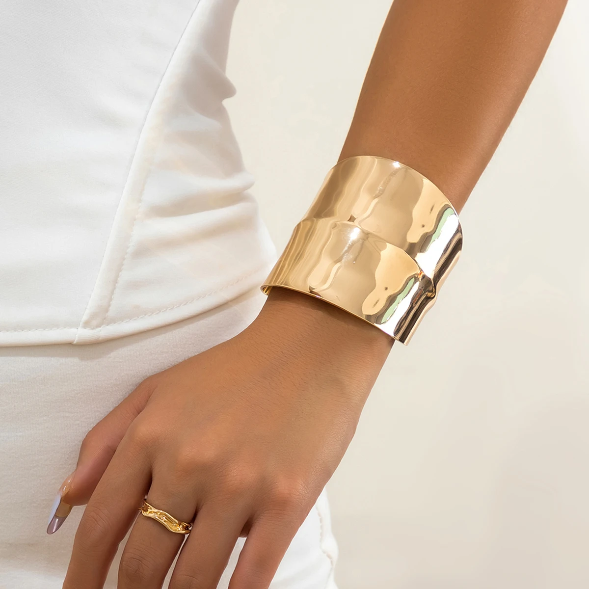 Asymmetric Wide Cuff Open Aesthetic Bracelet bracelets LUNARITY GARAGE