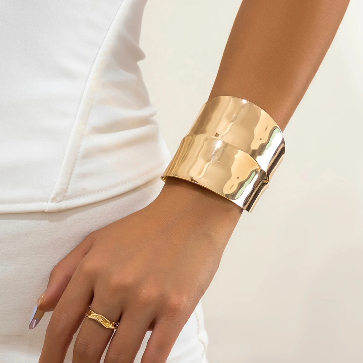 Asymmetric Wide Cuff Open Aesthetic Bracelet bracelets LUNARITY GARAGE   