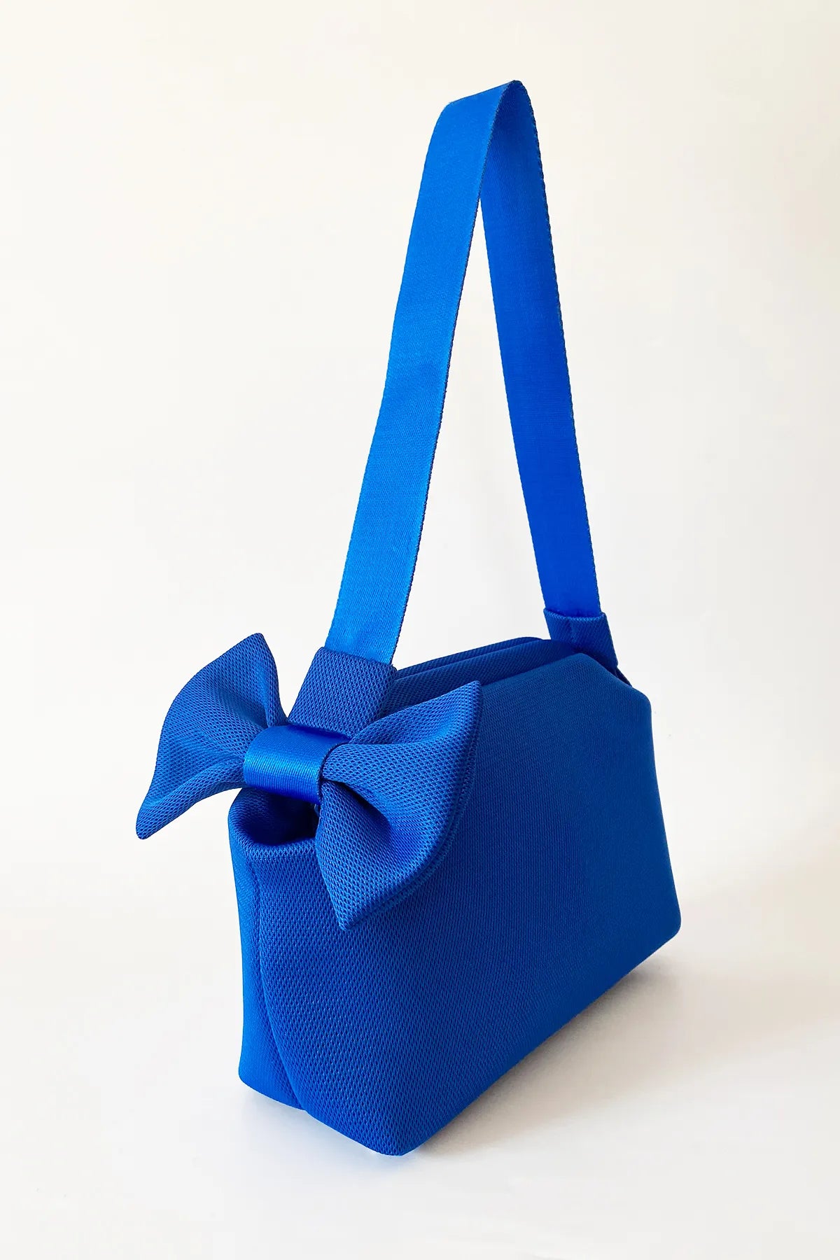 Blue Bow Detail Detachable Strap Handbag handbags LUNARITY GARAGE   