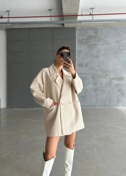 Cashmere Style Button Up Jacket – Classic Long Sleeve Coat with Double Pockets Jackets LUNARITY GARAGE