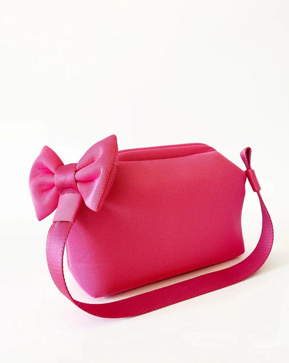 The Pink Bow Shoulder and Hand Bag handbags LUNARITY GARAGE Pink  