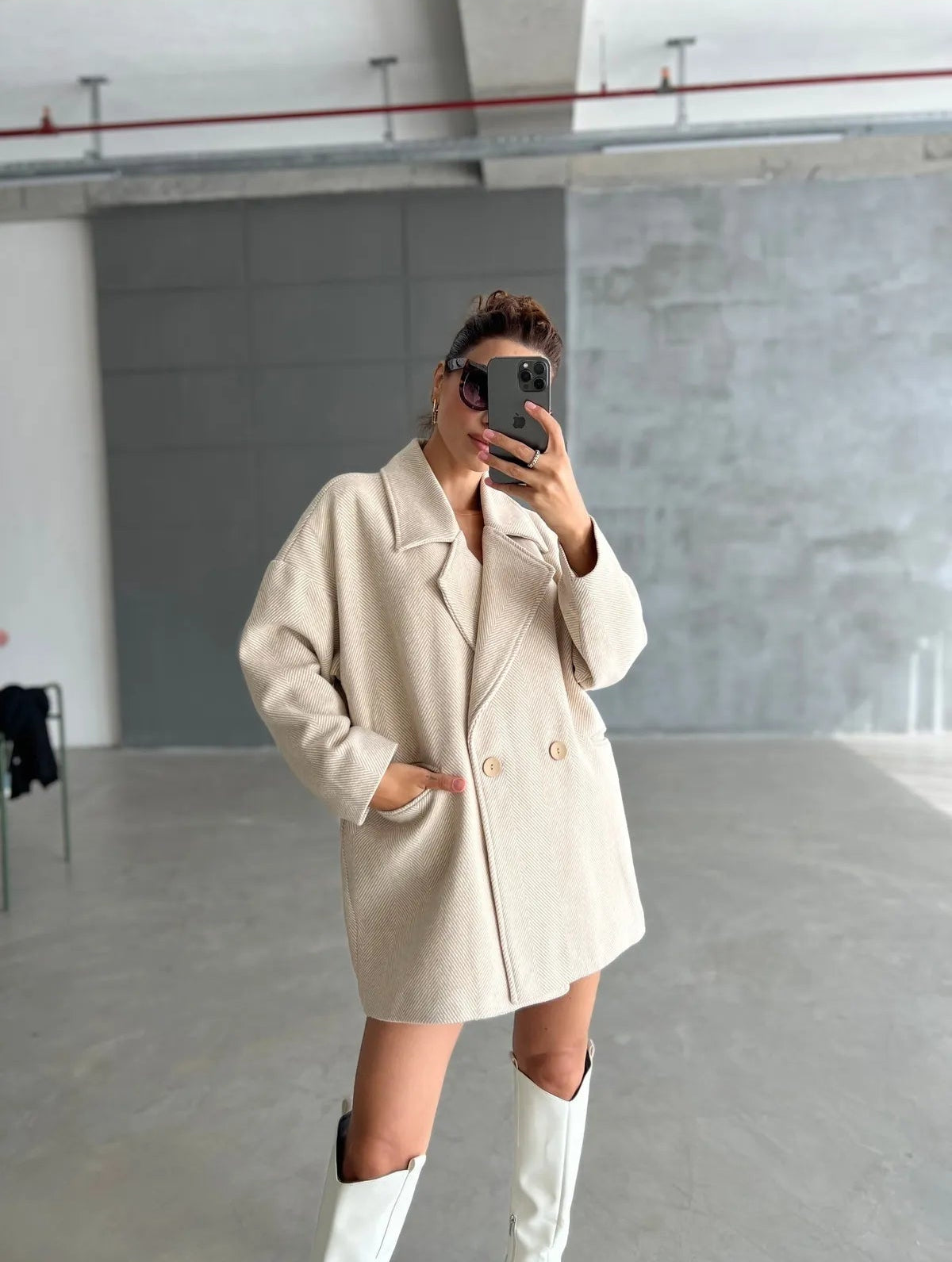 Cashmere Style Button Up Jacket – Classic Long Sleeve Coat with Double Pockets Jackets LUNARITY GARAGE