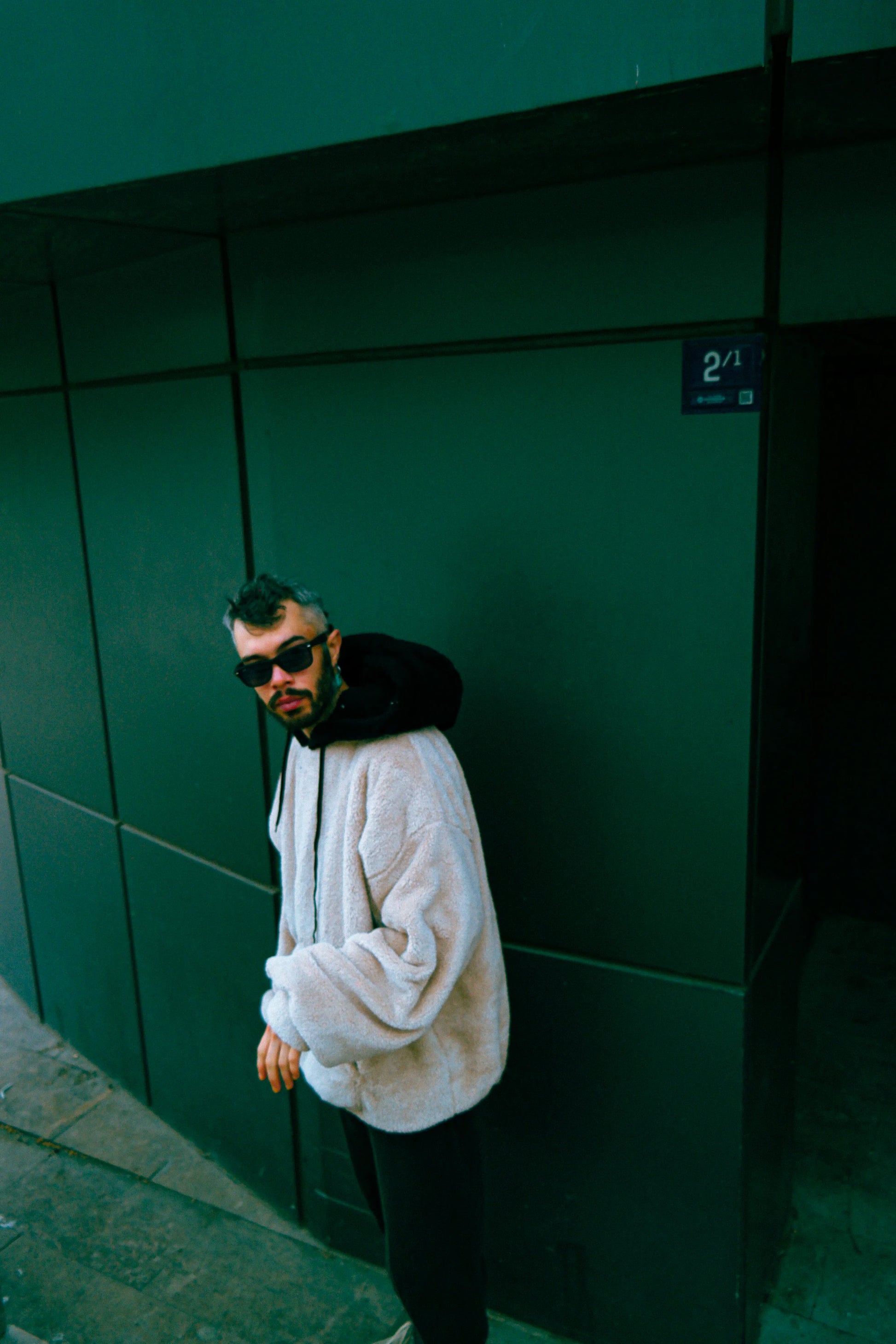Beige & Black Welsoft Puffy Hoodie Hoodie LUNARITY GARAGE