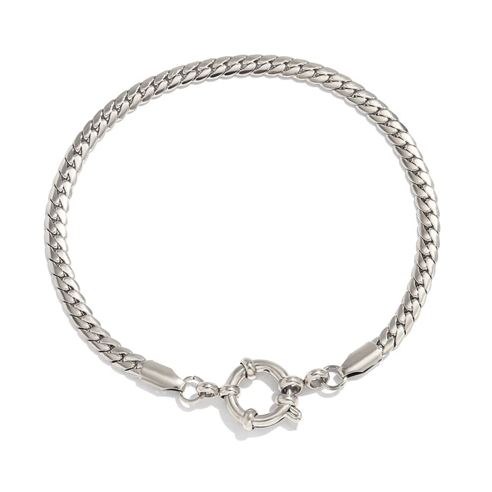European and American Simple Blade Chain Bracelet Body Jewelery LUNARITY GARAGE Encrypted NK Chain Steel Color