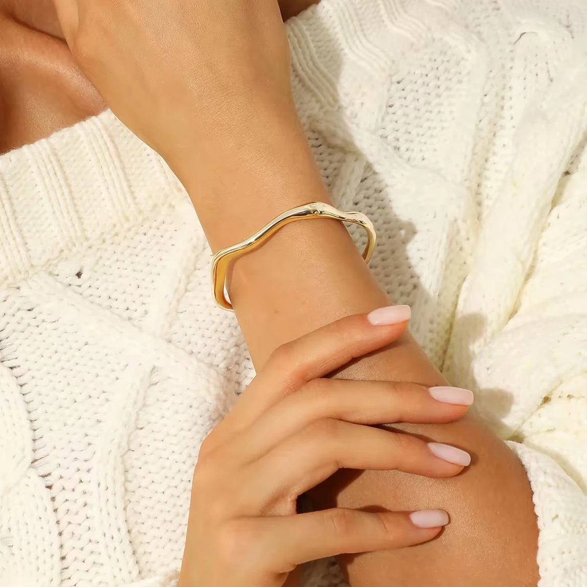 Opening Wrist Bracelet Bangle bracelets LUNARITY GARAGE Gold