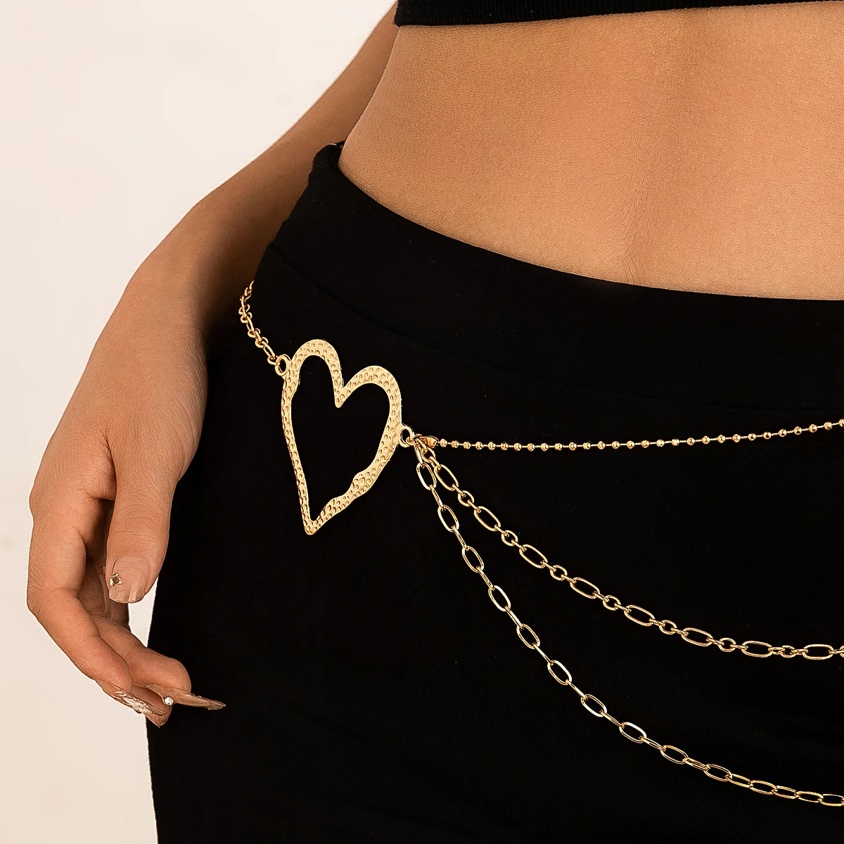 Hollow Gold Love Heart Waist Chain waist chain LUNARITY GARAGE   