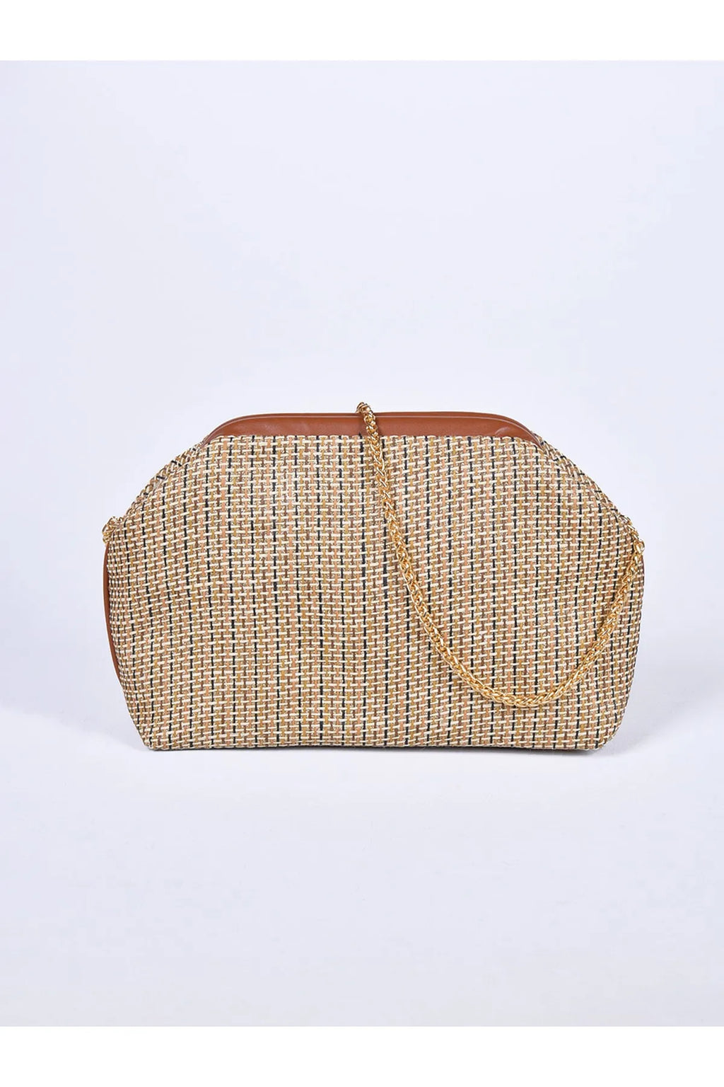Line Pattern Chain Strap Shoulder Bag shoulder bag LUNARITY GARAGE   