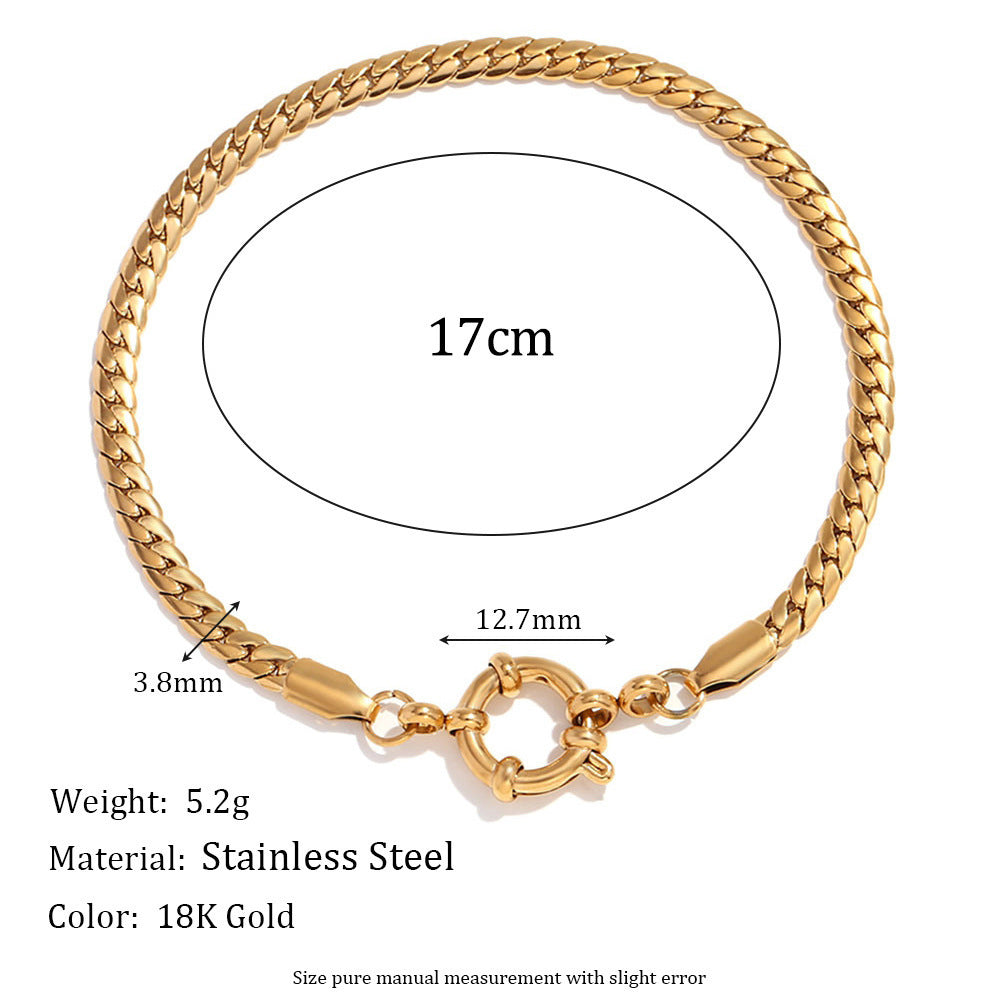 European and American Simple Blade Chain Bracelet Body Jewelery LUNARITY GARAGE Encrypted NK Chain Gold