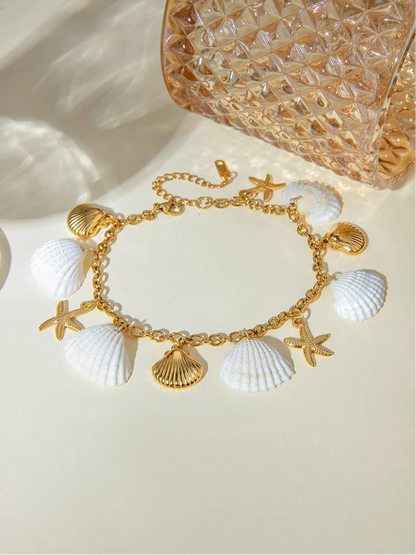 Sundrenched Shell Anklet bracelets LUNARITY GARAGE   