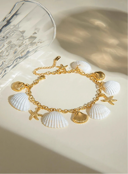 Sundrenched Shell Anklet bracelets LUNARITY GARAGE   