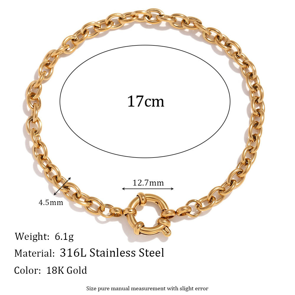 European and American Simple Blade Chain Bracelet Body Jewelery LUNARITY GARAGE O Gold