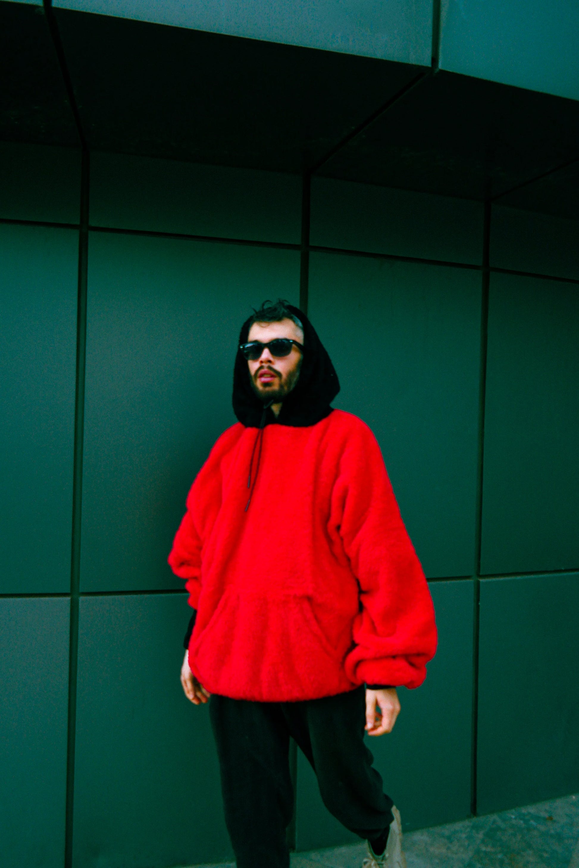 Red & Black Welsoft Plush Hoodie Hoodie LUNARITY GARAGE