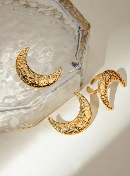 Half-Moon Earrings and Ring Set set LUNARITY GARAGE   