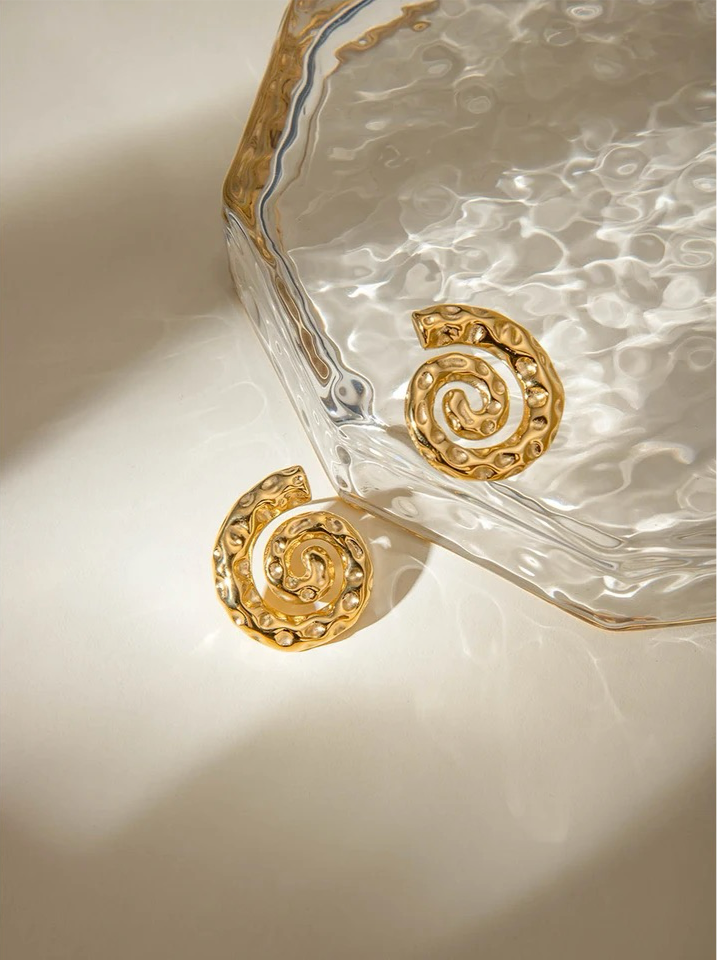 Spiral Hammered Grain Thread Earrings earrings LUNARITY GARAGE