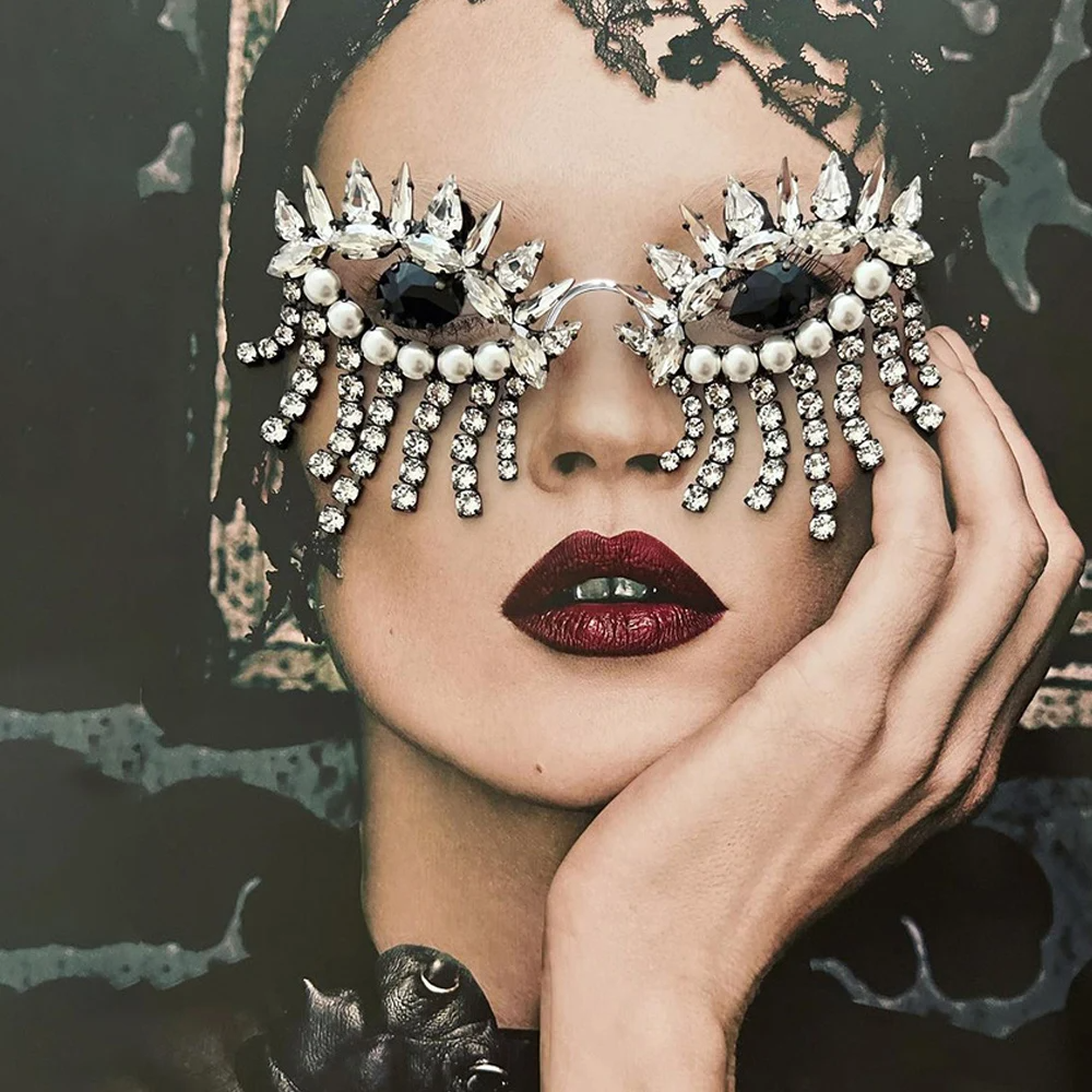 Black Evil Eye Tassel Sunglasses Frame sunglasses LUNARITY GARAGE