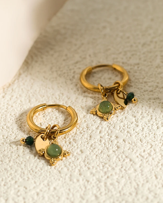 Everlasting Emerald Hoops earrings LUNARITY GARAGE   