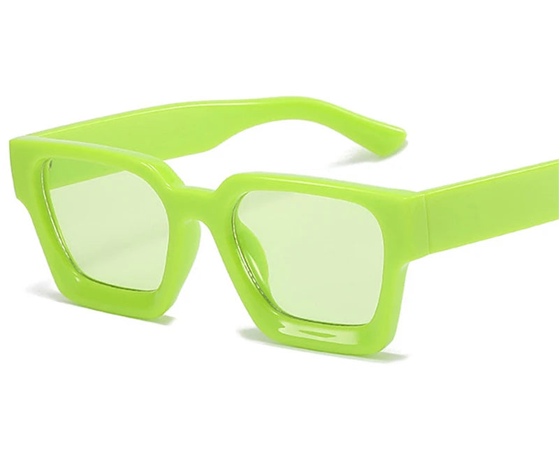 Vintage Square Candy Color Sunglasses – UV400 Gradient Designer Shades