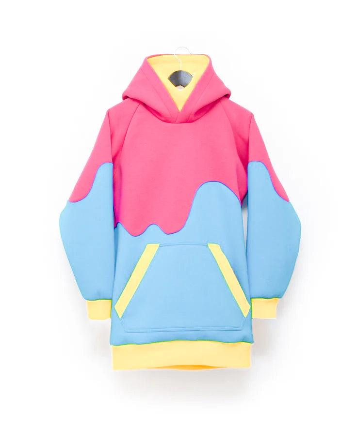 Hooded Oversized Color Festival Wavy Sweat Hoodie Hoodie LUNARITY GARAGE XS
