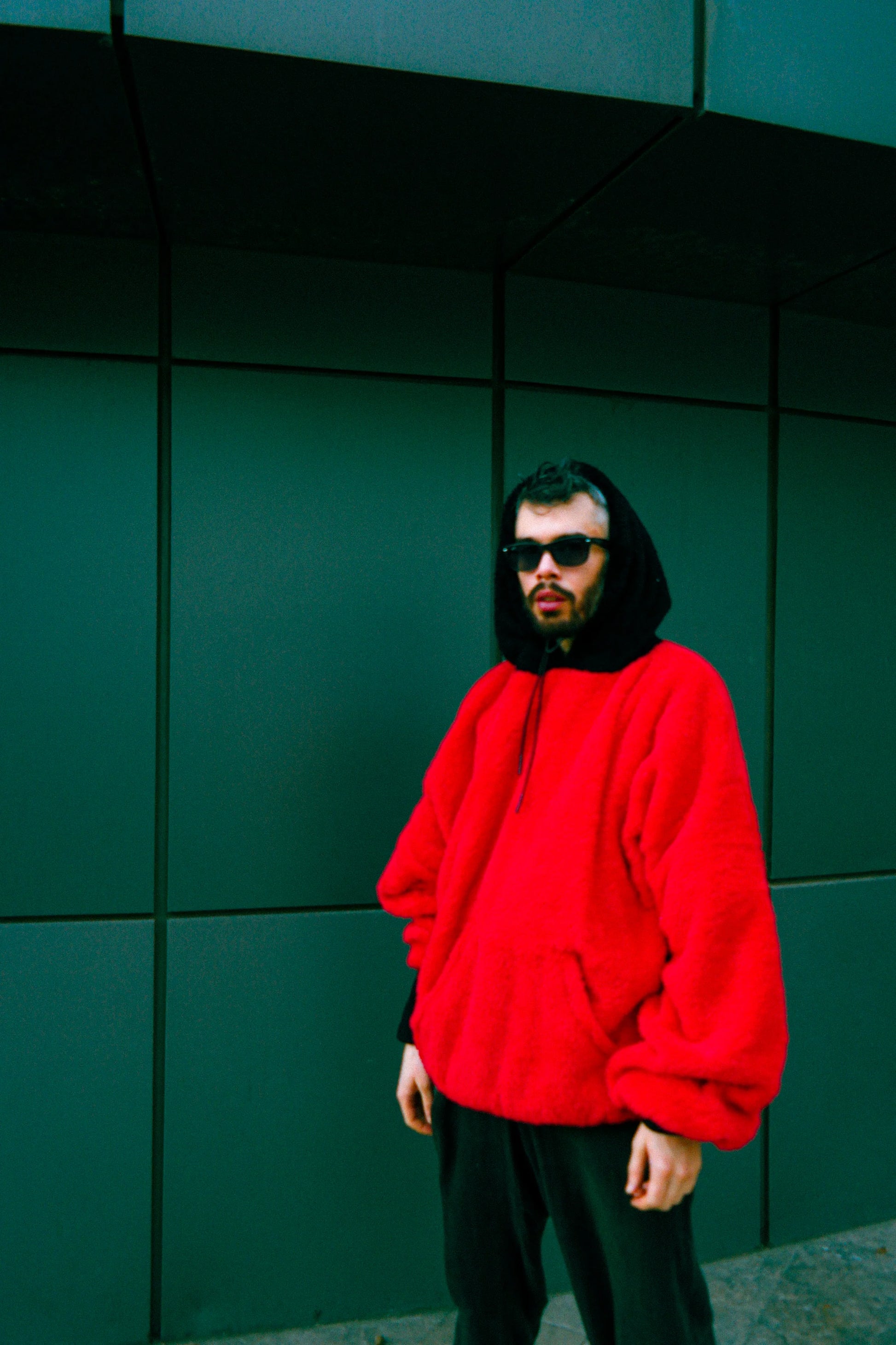 Red & Black Welsoft Plush Hoodie Hoodie LUNARITY GARAGE X Small