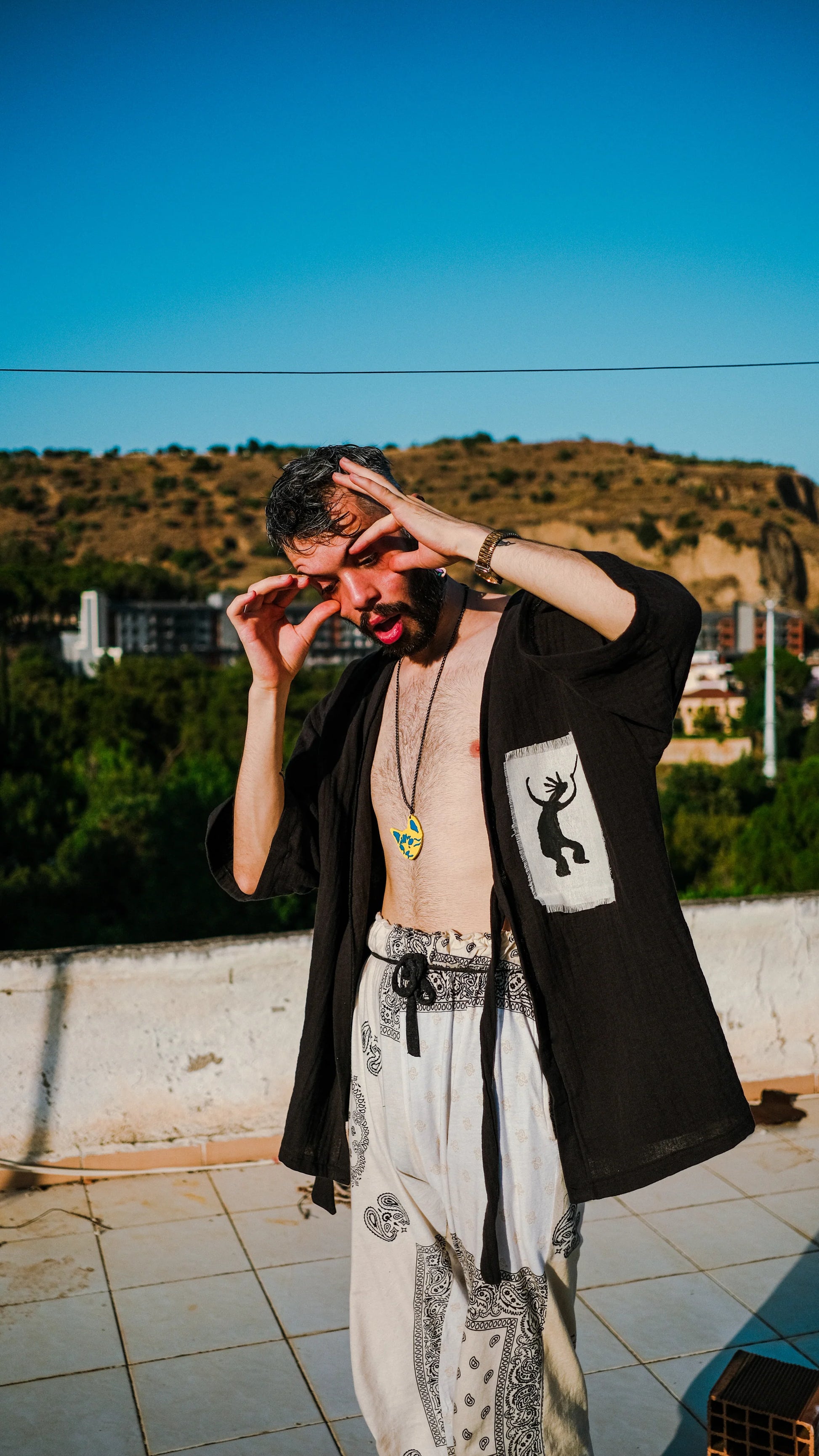 Black Ancient Dance Kimono kimono LUNARITY GARAGE