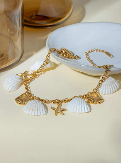 Sundrenched Shell Anklet bracelets LUNARITY GARAGE   