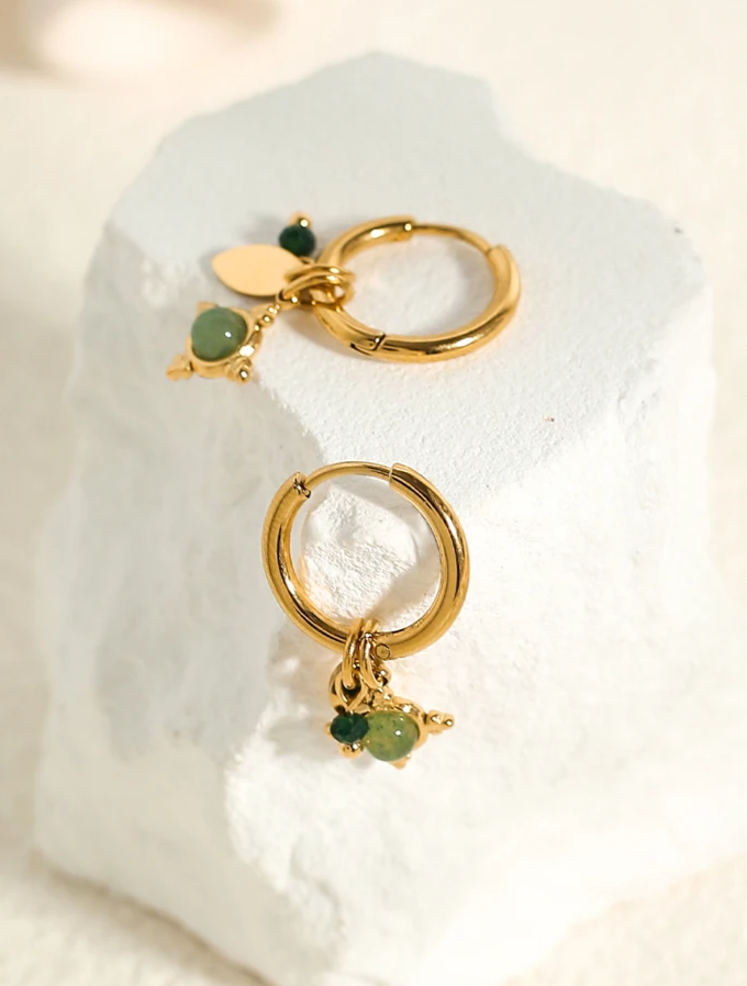 Everlasting Emerald Hoops earrings LUNARITY GARAGE   