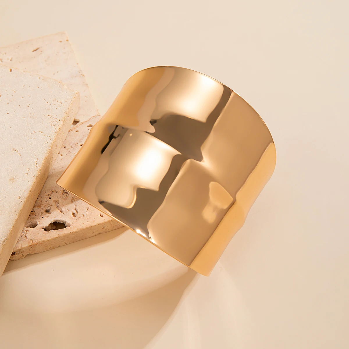 Asymmetric Wide Cuff Open Aesthetic Bracelet bracelets LUNARITY GARAGE