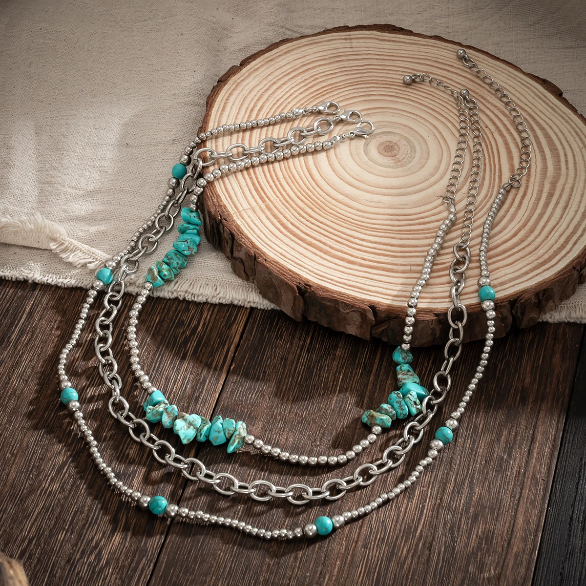 Bohemian Turquoise Stone Clavicle Necklace necklaces LUNARITY GARAGE