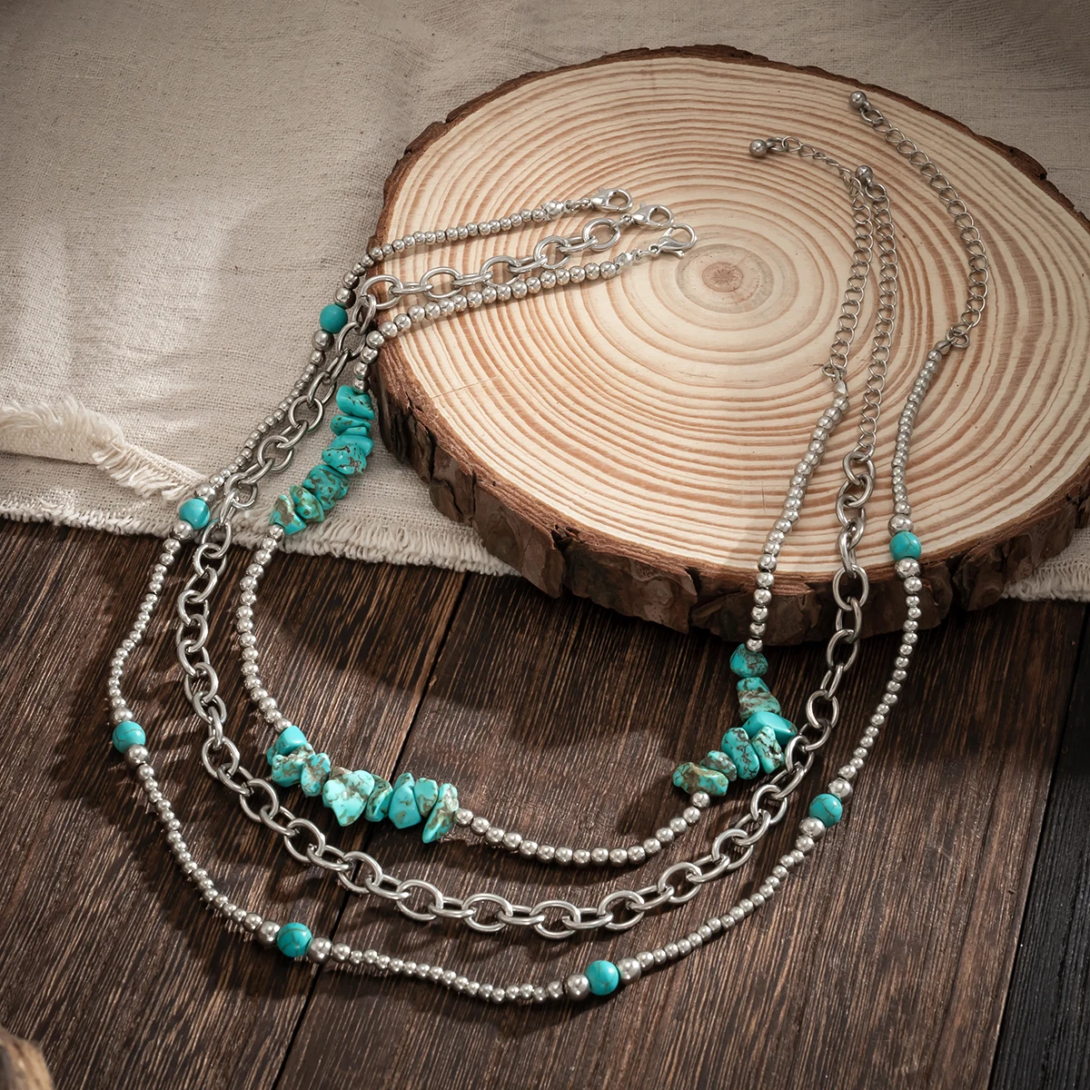 Bohemian Turquoise Stone Clavicle Necklace necklaces LUNARITY GARAGE   